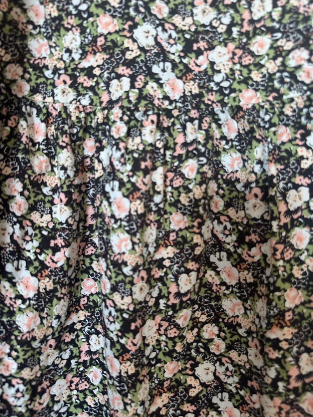 Levi's Green Floral Puff-Sleeve knee Length Women Dress SZ  M - Picture 3 of 5